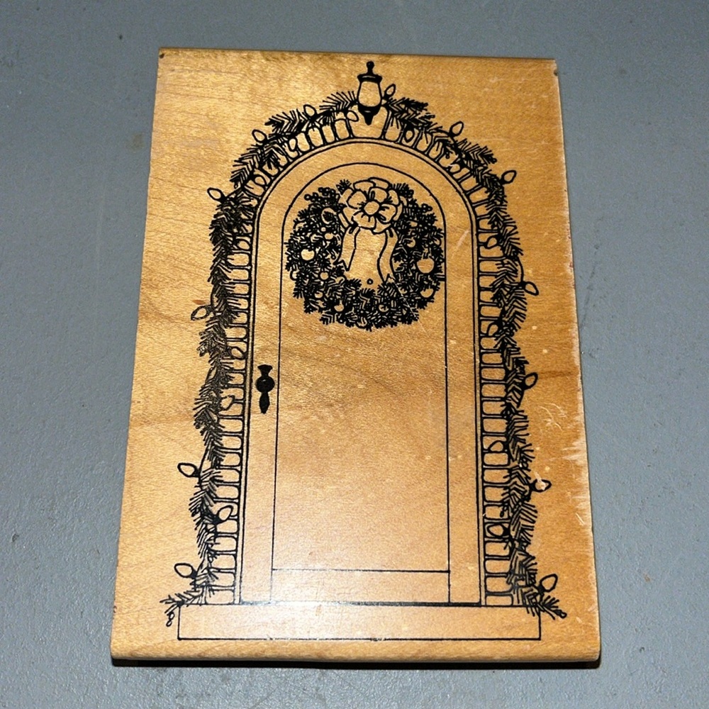 Christmas stamp door, vintage style